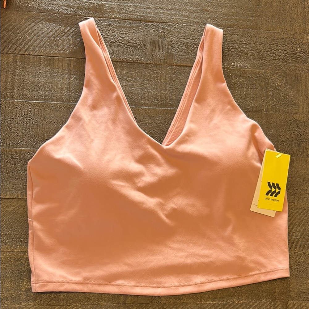 Pink V-Neck Sports Bra